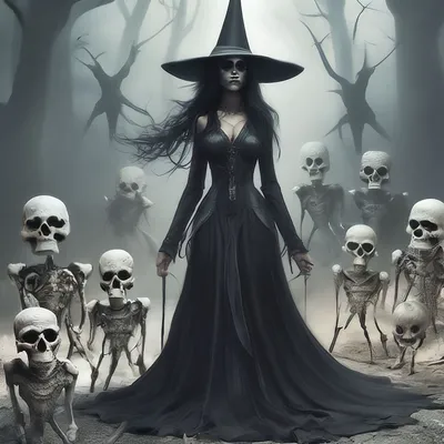 Страшная ведьма с черной шляпой и …» — создано в Шедевруме