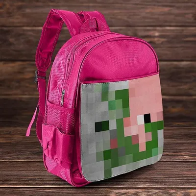 Рюкзак детский \"Лицо Свинозомби - Майнкрафт\", розовый - купить с доставкой  по выгодным ценам в интернет-магазине OZON (546079728)