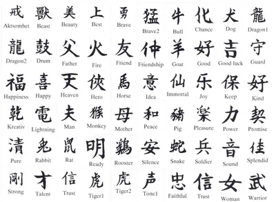 Где купить временные тату Китайские иероглифы в Украине