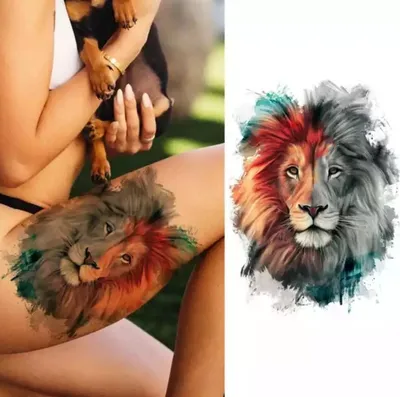 Тату лев (301 фото) - значение татуировки, эскизы 2023