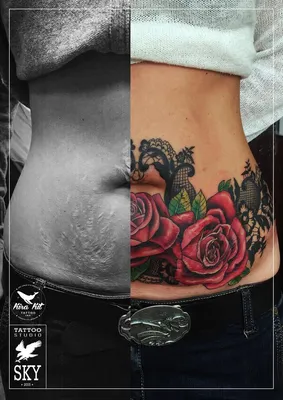 Эскиз татуировки на животе: …» — создано в Шедевруме
