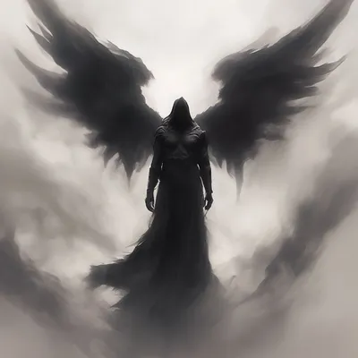 Мускулистый человек с крыльями как супергерой или темный ангел Векторное  изображение ©Agor20122 364795148