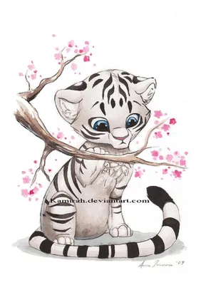 White Tiger by Kamirah on DeviantArt | Cute drawings, Cartoon drawings of  animals, Cute kawaii drawings