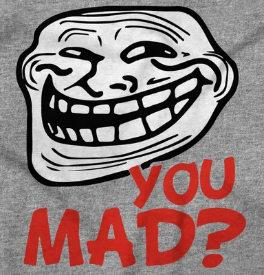 Troll Face You Mad Trollface Meme Hoodie Sweatshirt Women Men Brisco Brands  2X - Walmart.com