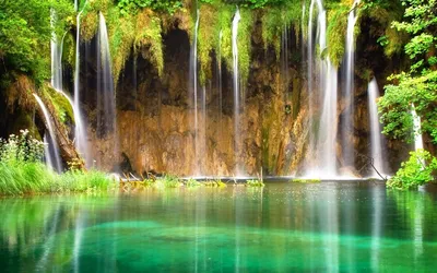 Купить Фотообои тропики водопад лагуна на стену. Фото с ценой. Каталог  интернет-магазина Фотомили