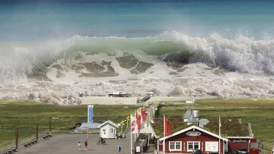 большая волна разбивается в океане, картинка волны цунами, цунами, волна  фон картинки и Фото для бесплатной загрузки