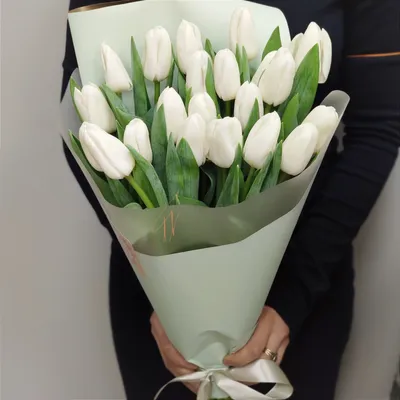 ᐉ Букет искусственных цветов тюльпаны 34 см Белый (118)