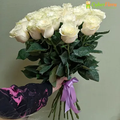 Букет из 25 белых роз в Усть-Каменогорске заказать с доставкой 🌷