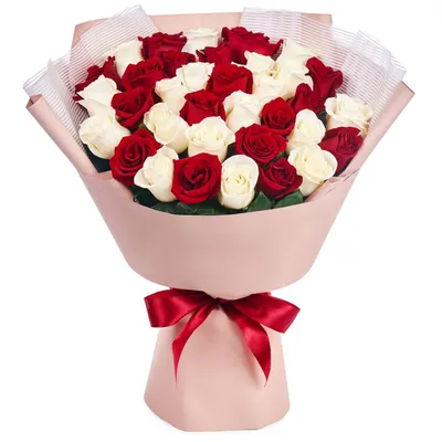 35 белоснежных роз в корзине 205.00 Br ❀ Цветочная мастерская Флореаль
