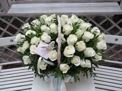 Купить 15 белых роз из каталога Белые розы в Дудинке - «Флора Стиль».