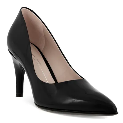 Классические женские туфли черного цвета из натуральной кожи на каблуке 7.5  см купить в интернет магазине Kwinto