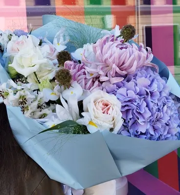 Заказать большой букет цветов из розы и гортензии | Цветы