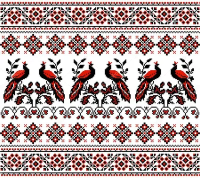 ᐉ Комплект салфеток классических Украинский орнамент 30х40 см 4 шт.  Коричневый