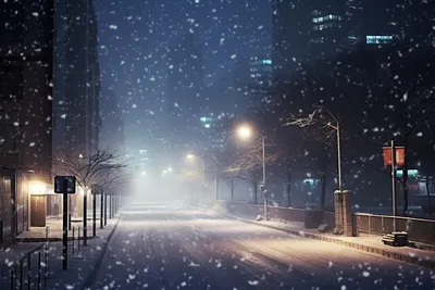 снег падает ночью на улицу города, уличный фонарь, уличное дерево, улица  фон картинки и Фото для бесплатной загрузки