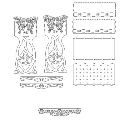 Вектор Цветы и узоры (64) для пескоструйки в формате cdr, dxf, eps