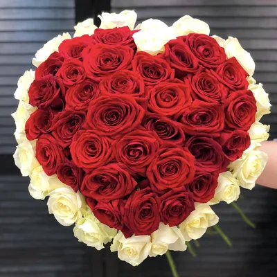 Букет роз в форме сердца #2 | Алая Роза