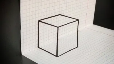Как нарисовать 3Д куб на листке в клеточку. Сможет каждый! Рисуем по  клеточкам. Удиви друзей! - YouTube