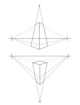 Перспектива. Линейная двухточечная, на примере параллелепипеда. Рисую и  рассказываю | РИСУЮ ДОМА | Дзен