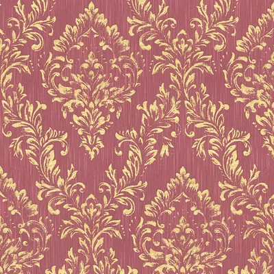 Обои в стиле барокко Profhome 306596-GU текстильные обои рельефные в стиле  барокко глянцевые золотые красные 5,33 m2 | Интернет-магазин Profhome
