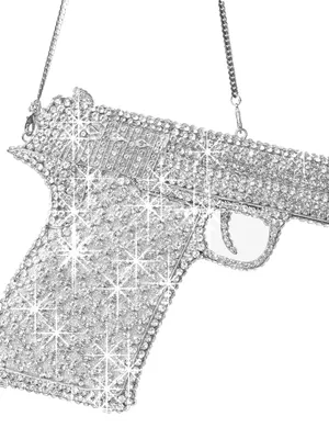 Клатч \"Пистолет\" в серебристых стразах, артикул 6-61-027-750 | Купить в  интернет-магазине Yana в Москве