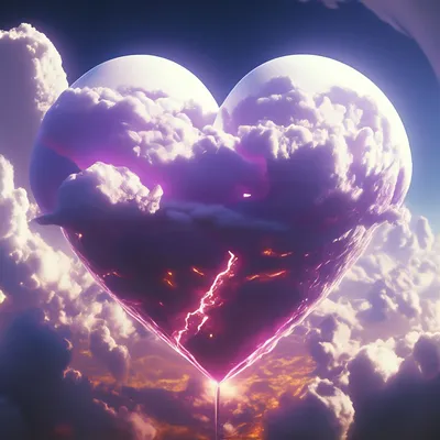 Облако в виде сердца, красиво, …» — создано в Шедевруме