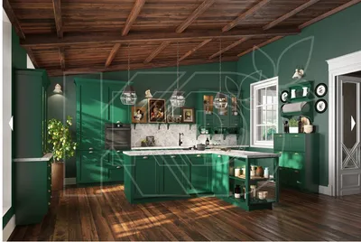 Кабинет в серо-зеленых тонах (арт. 126) - заказать мебель от Mr.Doors с  доставкой. Купить в рассрочку