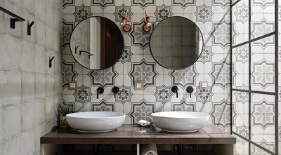 Ванная в Скандинавском стиле - фото дизайна интерьера ванной комнаты в  Скандинавском стиле