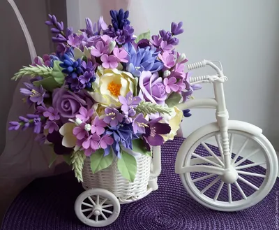 Картинки велосипед с цветами фото