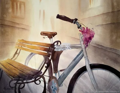 Схема вышивки «Велосипед с цветами» (№1564054) - Вышивка крестом