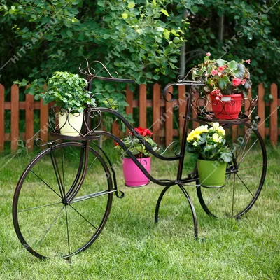 Клумба велосипед с цветами - 73 фото