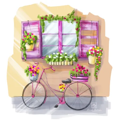 ᐉ Картина по номерам Strateg Велосипед с цветами 40х50 см (SY6857)