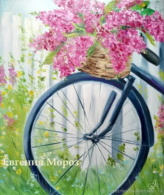 Картина Велосипед с цветами прованс иван-чай пейзаж цветы в корзине купить  в интернет-магазине Ярмарка Мастеров по цене 23200 ₽ – LQ766BY | Картины,  Череповец - доставка по России