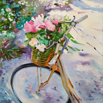 Вкладыш \"С праздником! Велосипед с цветами\" | DolinaRoz