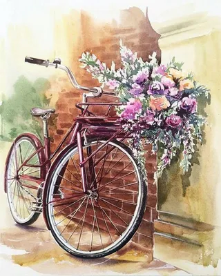 Картина по номерам Велосипед с цветами\", 40х50 (VA-3107) (ID#1581781399),  цена: 349 ₴, купить на Prom.ua