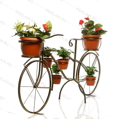 Картина Велосипед с корзиной с цветами 30 на 30 см