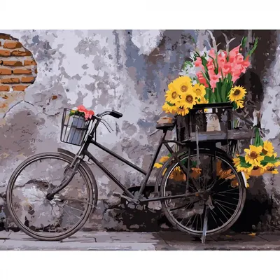 Вышивка \"Велосипед с цветами\" купить в Санкт-Петербурге: цена, фото, отзывы