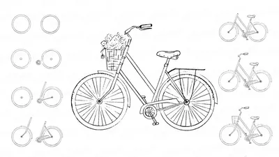 Картинки велосипедов для срисовки фото