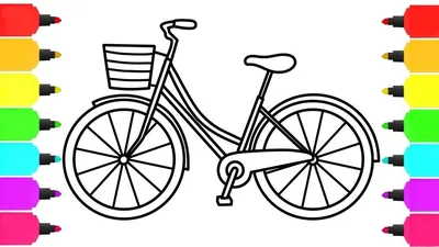 Велосипед рисунок для детей карандашом - 53 фото