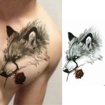 Нашивка с вышивкой «серый волк с розой», 7,7 см | AliExpress