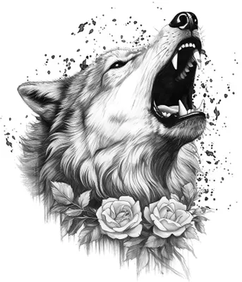 Картина по номерам Strateg ПРЕМИУМ Волк и роза с лаком размером 40х...