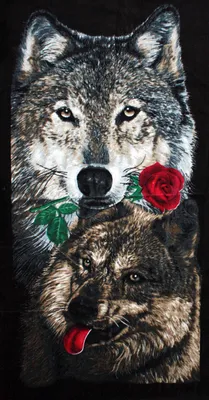 Футболка Волк и розы - купить в интернет-магазине PewPewCat