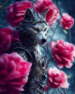 Футболка мужская Волк с розой в зубах светлая купить в интернет-магазине  ЯркоПринт