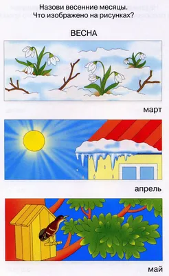 Картинки времена года по месяцам для детей