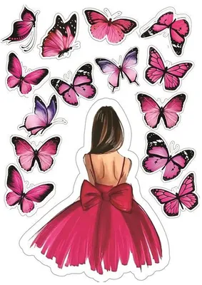 Метелики 3D об'ємні рожеві