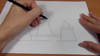 Как нарисовать средневековый замок поэтапно карандашом