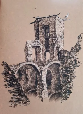 замок, нарисованный ребёнком с карандашом и ручкой Стоковое Изображение -  изображение насчитывающей рука, праздник: 233025519
