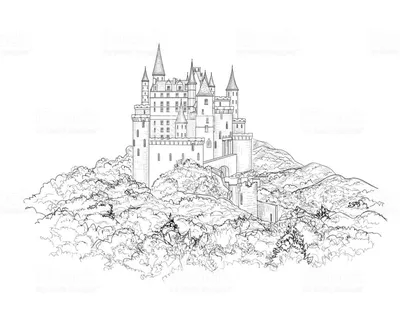 Как нарисовать замок поэтапно карандашом