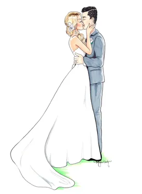 свадебная пара иллюстрация, жених свадебный мультфильм, мультфильм жених и  невеста, любовь, мультипликационный персонаж, другие png | Klipartz