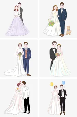 Картинки жениха и невесты рисованные - скачать