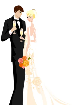 Рисунок жених и невеста - Свадьба - Картинки PNG - Галерейка | Невеста,  Жених и невеста, Веселые свадьбы